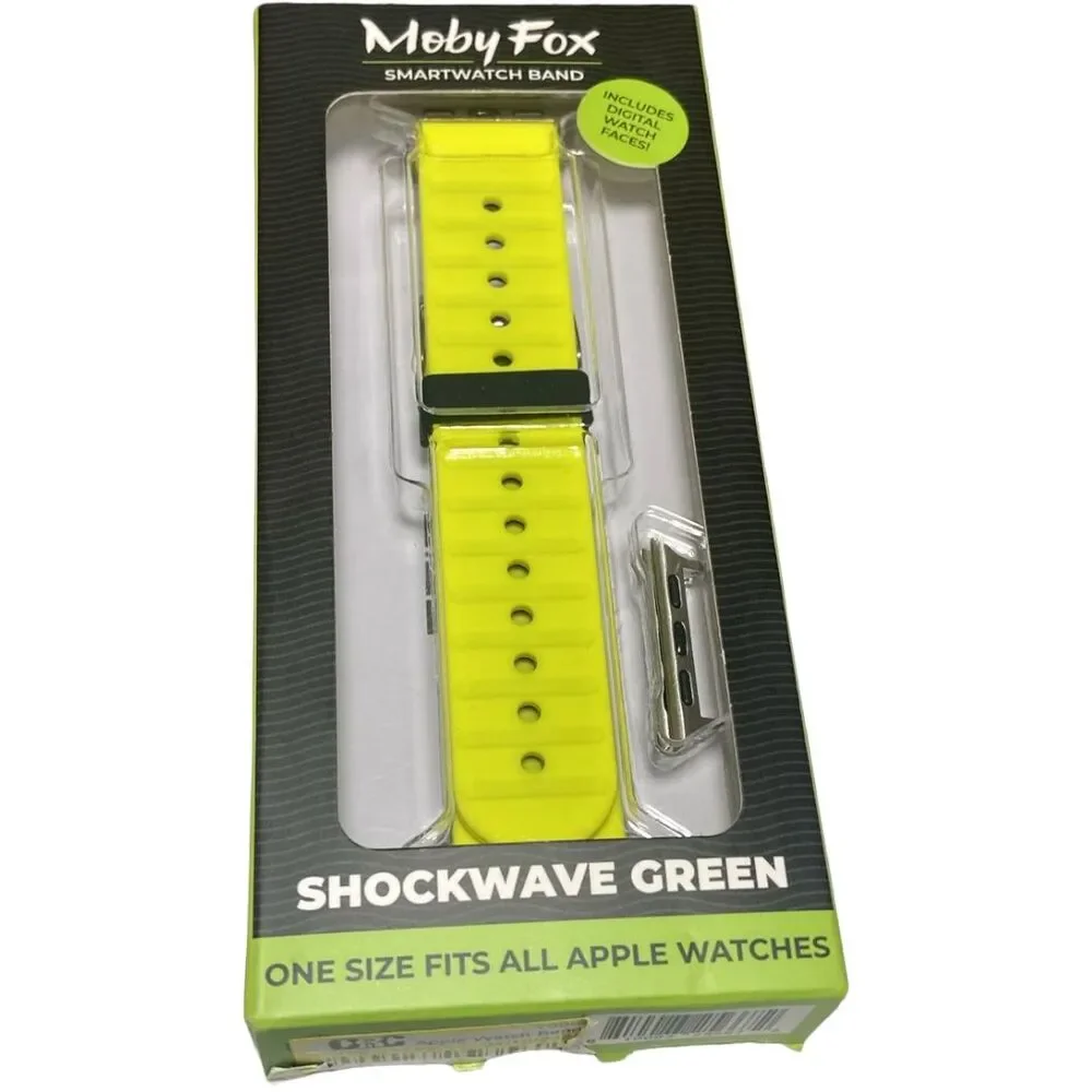 MobyFox Shockwave Green Active Band Strap for Apple Watch Samsung Sport Silicone